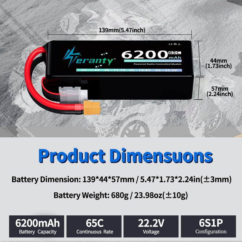 بطارية ليثيوم بوليمر TERANTY 6 - مراجعة Drone Battery 6S وسعره