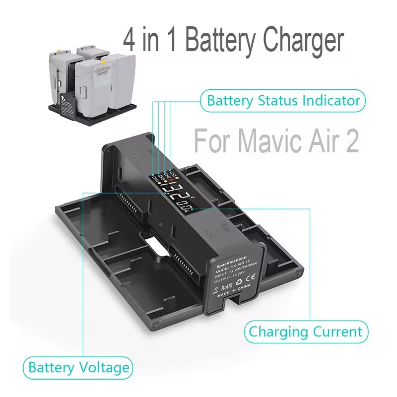محور شحن محمول قابل للطي 4 في  - مراجعة Drone Battery Smart وسعره
